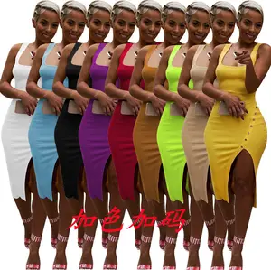 210906 S-XXXL Foreign trade women's clothing solid color irregular sexy dress nightclub