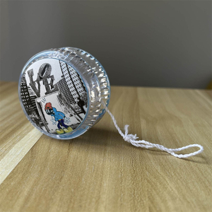 โยโย่พลาสติกใสแบบคลาสสิกพร้อมไฟ LED กระพริบ  โลโก้แบบกำหนดเองได้ - Product Image 3