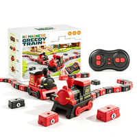 Mainan Kereta RC 2.4GHz, Permainan Ular Remote Control dengan Lampu & Suara, Permainan Keluarga STEM yang Menyenangkan untuk Anak-Anak, Mainan Ular Magnetik
