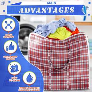 Bolsas de lavandería extra grandes Db de 23.6 x 23.6 x 5.5 pulgadas, 13 galones, de bambú duradero con cremalleras para hoteles - Product Image 5