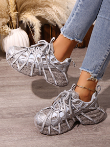 Baskets tendance pour femmes à semelle épaisse avec semelle intérieure en EVA, chaussures décontractées pour la marche et les sports de plein air, respirantes et confortables - Product Image 6