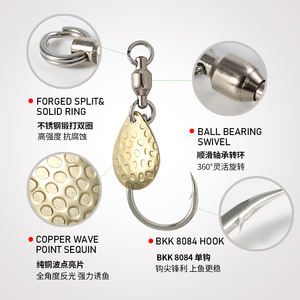 Anzuelo de pesca Jigging Pro, anzuelo individual S M L con cuchara para Jig Assist de Metal, anzuelo Jigging afilado de acero de alto carbono - Product Image 4