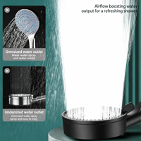 Douche à main pressurisée puissante, sans commande par application, installation facile, en plastique ABS, jet réglable, sans alimentation électrique