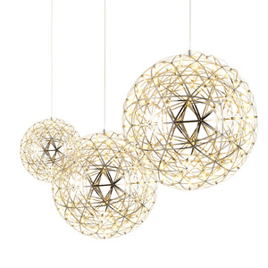 Lámpara Colgante Moderna de Acero Inoxidable Dorado con Altura Ajustable, Lámpara LED para Sala de Estar, AC220V 3500K, Luz Blanca Cálida, Base E26 - Product Image 1