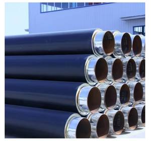 Tuyau d'acier sans soudure de <span class=keywords><strong>gaine</strong></span> de HDPE Direct-enterré pré-isolé avec le revêtement par pulvérisation de mousse de polyuréthane - Product Image 3