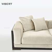 WBERT Nouveau design unique Champagne bicolore Velours-Fabriqué à la main Ice Crack Combinaison deux places pour le salon Meubles de maison