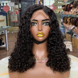 Perruques en cheveux humains de luxe de 14 pouces, trois couleurs, aspect bouclé irrésistible, 5*5 - Product Image 3