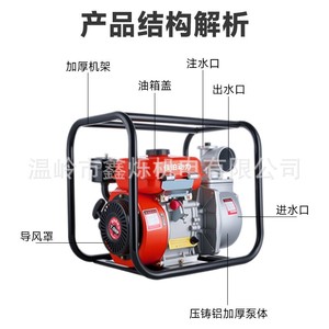 Pompe à eau diesel à haut débit, auto-amorçante, corps en aluminium avec cadre renforcé pour l'irrigation agricole et le drainage de chantier - Product Image 1