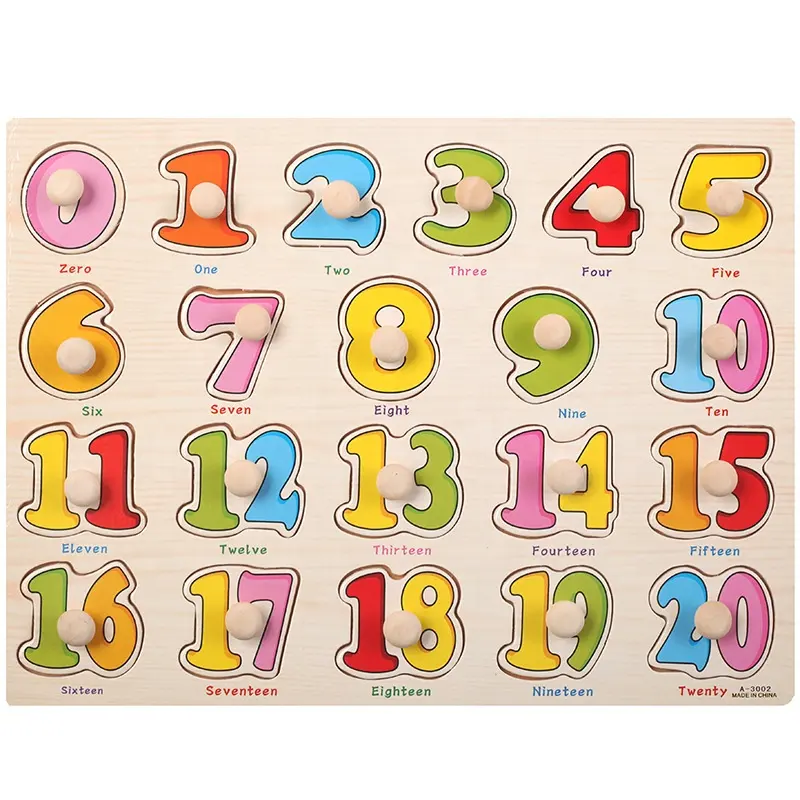 Factory Kids Educational Grab Board Number Alphabet Puzzle Jigsaw Puzzles Wooden