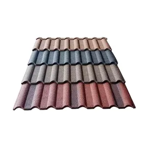 최고의 중국 저렴한 가격 건축 자재 다채로운 돌 코팅 금속 지붕 타일