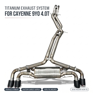 Échappement Catback Vortex Titanium Raw avec silencieux central et embouts en carbone quadruples pour Porsche Cayenne 9Y0 4.0T - Mod Pipeline - Product Image 1