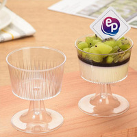 Gobelets jetables écologiques à paroi simple en plastique transparent avec cuillère, personnalisables avec logo, pour mousse, pudding, gelée, crème glacée, dessert