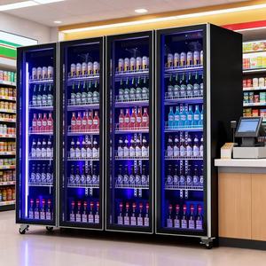 Refrigeradores de Bebidas de Cuatro Puertas con Vitrinas de Una Sola Temperatura, Ideales para Almacenar Vasos Verticales Doble Temperatura - Product Image 1