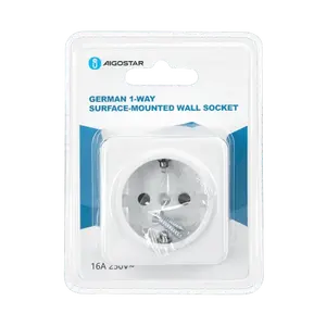 Presa di corrente da superficie 1 va, colore bianco, ideale per installazioni elettriche interne ed esterne. - Product Image 2