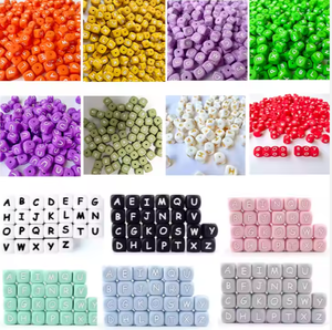Produtos 2024 12mm Imprimir Bpa Livre Bebê Perle Alfabeto Bead Food Grade Soft Bebê Dentição Chew Silicone Letra Beads - Product Image 4