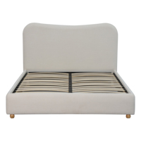 Cama Nube Tapizada Blanca Contemporánea Tamaño Queen para Muebles de Hotel y Villa