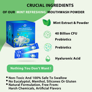 Haccp OEM ODM Polvo para Enjuague Bucal Probiótico y Prebiótico - Paquetes Fáciles de Llevar - 30 Paquetes - Product Image 2