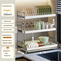 Organisateur de vaisselle en métal blanc durable avec porte-ustensiles et support pour planche à découper pour la cuisine