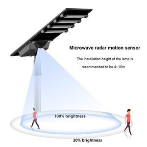 2024 nuovo arrivo sensore a microonde telecomando lifepo4 batteria 60w 80w 100w 8m ip65 led luce solare stradale per esterni - Product Image 6
