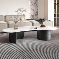 Table basse de luxe légère artisanale de style italien maison moderne design irrégulier noix de cajou noires pour petits meubles