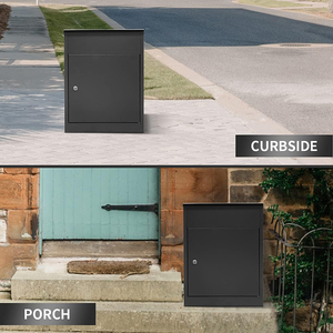 Boîte <span class=keywords><strong>aux</strong></span> <span class=keywords><strong>lettres</strong></span> JH-Mech sécurisée antivol pour porche en acier galvanisé noir <span class=keywords><strong>grande</strong></span> boîte à colis - Product Image 6