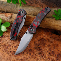 GT-T0042-6 Anpassbares Rotes Carbonfaser-Griff Klappmesser VG-10 Hochhärte Taktisches Messer