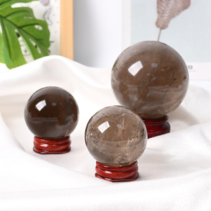 Wholesale Natural Stones and <b>Crystals</b> <b>Ball</b> Green Smoky Quartz Sphere <b>Crystal</b> Decoration for Healing - Product Image 1