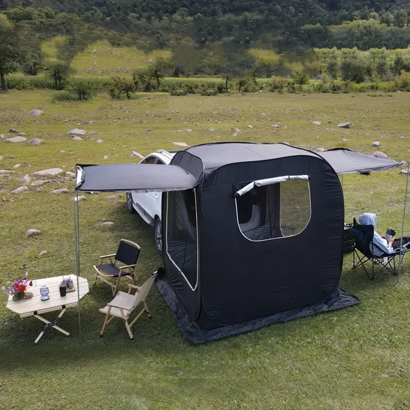 Tenda portatile per portellone SUV da esterno con tenda da sole tenda posteriore per auto da campeggio antivento impermeabile