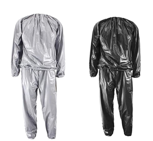 Setelan <span class=keywords><strong>Sauna</strong></span> Pria Wanita Ramah Lingkungan Berbahan PVC dengan Hoodie dan Lengan Panjang, Pinggang Elastis untuk Kebugaran, Penurunan Berat Badan, dan Pelangsingan Tubuh - Product Image 2