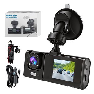 Enregistreur de conduite portable avec écran IPS de 1,8 pouce, carte 128 Go, caméra embarquée compacte, 3 objectifs, enregistreur vidéo pour voiture électrique - Product Image 1