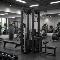 Plateforme de musculation professionnelle commerciale de type avancé, équipement de fitness Smith multi-gym 4 stations pour salle de sport
