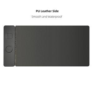 แผ่นรองเมาส์คีย์บอร์ดขนาดใหญ่แบบกันน้ำ แผ่นรองชาร์จไร้สายสองชั้น ทำจากหนัง PU และผ้าสักหลาดกันลื่น แผงแม่เหล็กถอดออกได้ - Product Image 5