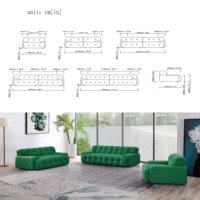 Canapé sectionnel de luxe haut de gamme avec revêtement en tissu capitonné, ensemble élégant de canapés, canapé de salon de luxe