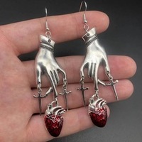 Boucles d'oreilles en forme de cœur avec goutte de sang rouge, bijoux de mode pour femmes, cadeau