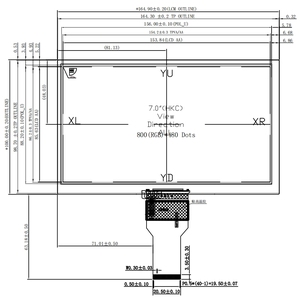7 <span class=keywords><strong>inch</strong></span> 800x480 RGB <span class=keywords><strong>TFT</strong></span> <span class=keywords><strong>LCD</strong></span> hiển thị với điện trở màn hình cảm ứng cho công nghiệp HMI - Product Image 4