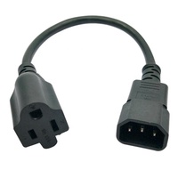 3ft IEC C14 à NEMA 5-15R Matériel Informatique PDU Cordon D'alimentation Câble 3X18AWG