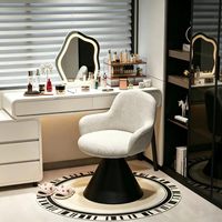Jinruishengda Tabouret de maquillage rotatif en bois haut de gamme, style luxe léger italien, avec dossier, pour chambre à coucher