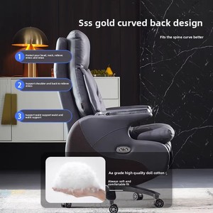 Tout nouveau patron de Massage moderne dossier haut pivotant en cuir véritable électrique luxe exécutif chaise de bureau ergonomique - Product Image 2