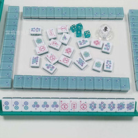 Mahjong de style américain en acrylique haute transparence, texture cristalline, ensemble complet, jeu de société pour la maison, cadeau de vacances