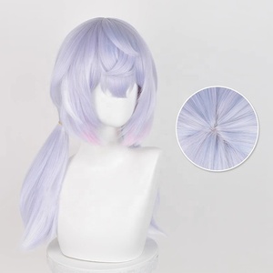Peluca Sigewinne al por Mayor para Cosplay, 55 cm de Largo, Azul Claro Mixto, Genshin Impact Fontaine, Anime, Sintética, Resistente al Calor - Product Image 2