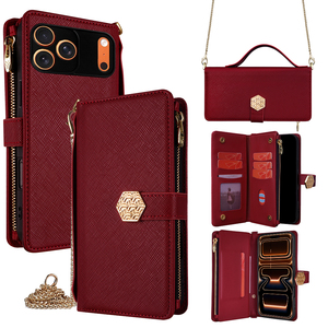 Étui de téléphone en cuir de luxe anti-chute avec porte-cartes magnétique et cordon pour Apple iPhone, Huawei, <span class=keywords><strong>Oppo</strong></span>, Vivo et Xiaomi - Product Image 4