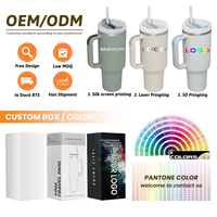 Mug de voyage isotherme en acier inoxydable coloré Beauchy Vacuum Metal Cup 40oz avec poignée, couvercles et paille
