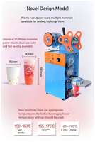 Machine de scellage semi-automatique pour gobelets de boissons, bubble tea, yaourts, gobelets en papier et en plastique, bouteilles et canettes