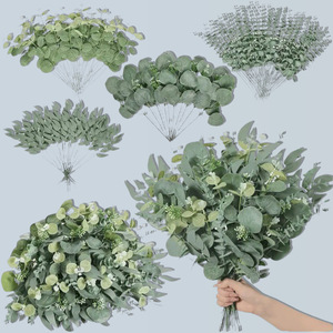 Ramo de Hojas de Eucalipto Artificiales Meng Jie, 30cm-100cm, Flor de Seda, Decoración para Bodas, Exteriores y Hogar - Product Image 1