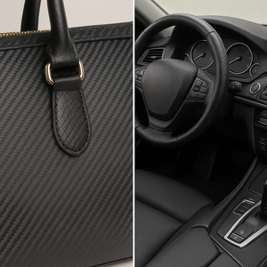 PUマイクロファイバーレザー 防水 |   カーボンファイバーテクスチャ |   車内用バッグ 家具用生地 靴 |   大量供給 - Product Image 2