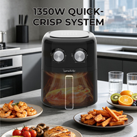 Friteuse à air électrique Sokany 1250W, capacité familiale 5L en plastique, commande à double bouton, cuisson rapide et saine