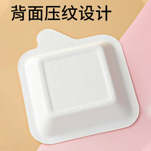 Assiette jetable en pulpe blanche épaissie, carrée, ronde, rectangulaire, pour gâteaux, plateaux à gâteaux, assiettes de dégustation - Product Image 4