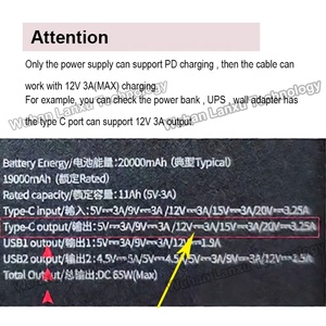 <span class=keywords><strong>Cable</strong></span> de Carga USB Tipo C a DC 5.5x2.1mm, 9V 15V 20V 12V 3A PD, para Router Wifi, Módem, Proyector, Cámara, Laptop - Product Image 6
