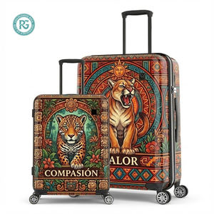 Juego de Maletas Rígidas con Ruedas Giratorias 360°, Diseño Clásico Latinoamericano, Estampado Azteca <span class=keywords><strong>Maya</strong></span>, Duradero, Impresión 3D, Estilo Vintage - Product Image 1