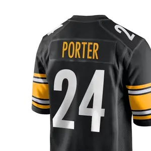 Pittsburgh Joey Porter Jr. Siyah 2023 taslak en kaliteli dikişli amerikan futbolu Jersey
